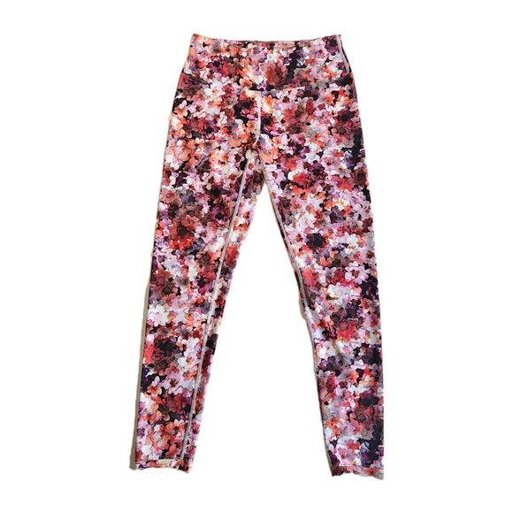 Soft Surroundings Red Pink Floral Print Leggings Women’s Sz S Stretch Comfort - Picture 2 of 8